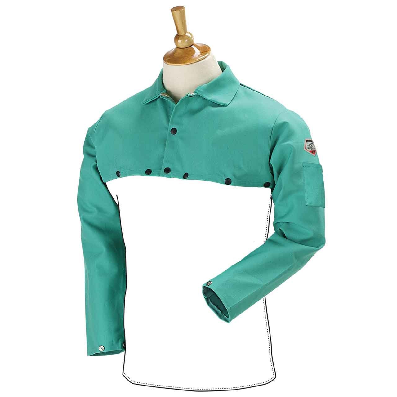 Black Stallion F2-21CS FR Cotton Welding Cape Sleeves 9oz Green 3X-Large