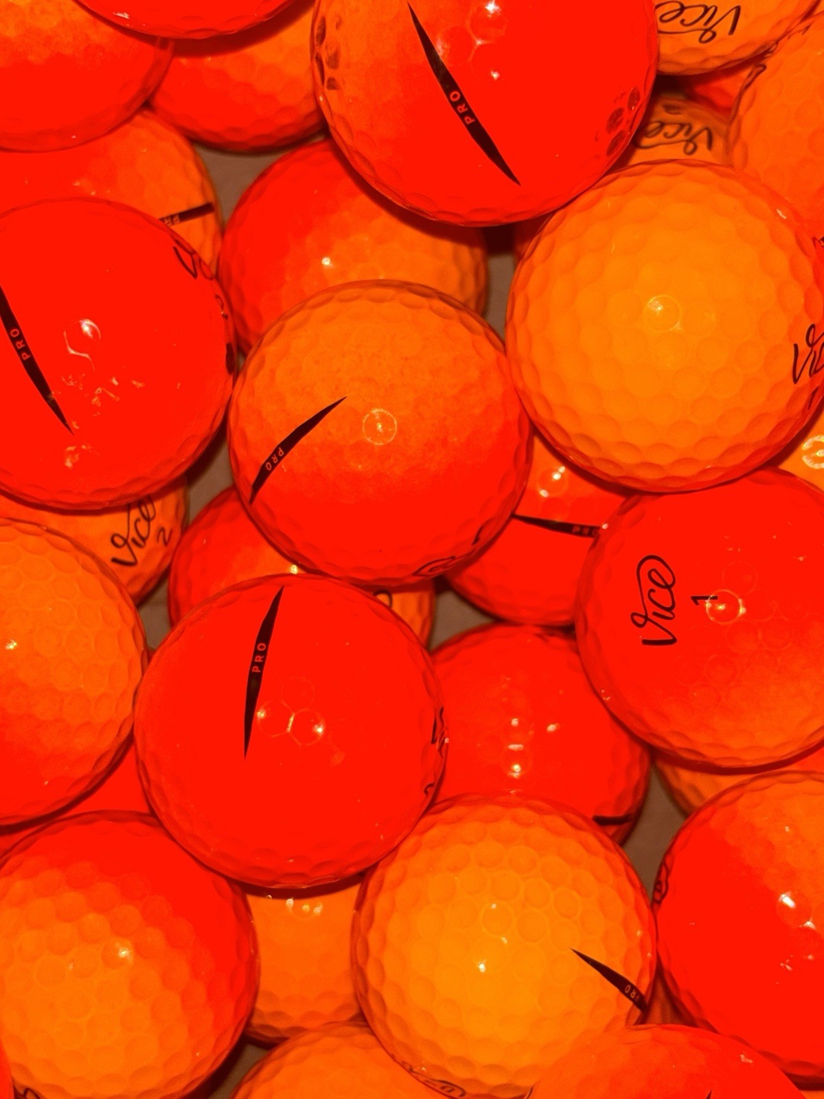 12 Vice Pro Shade Red/Orange Golf Balls AAAA Near Mint