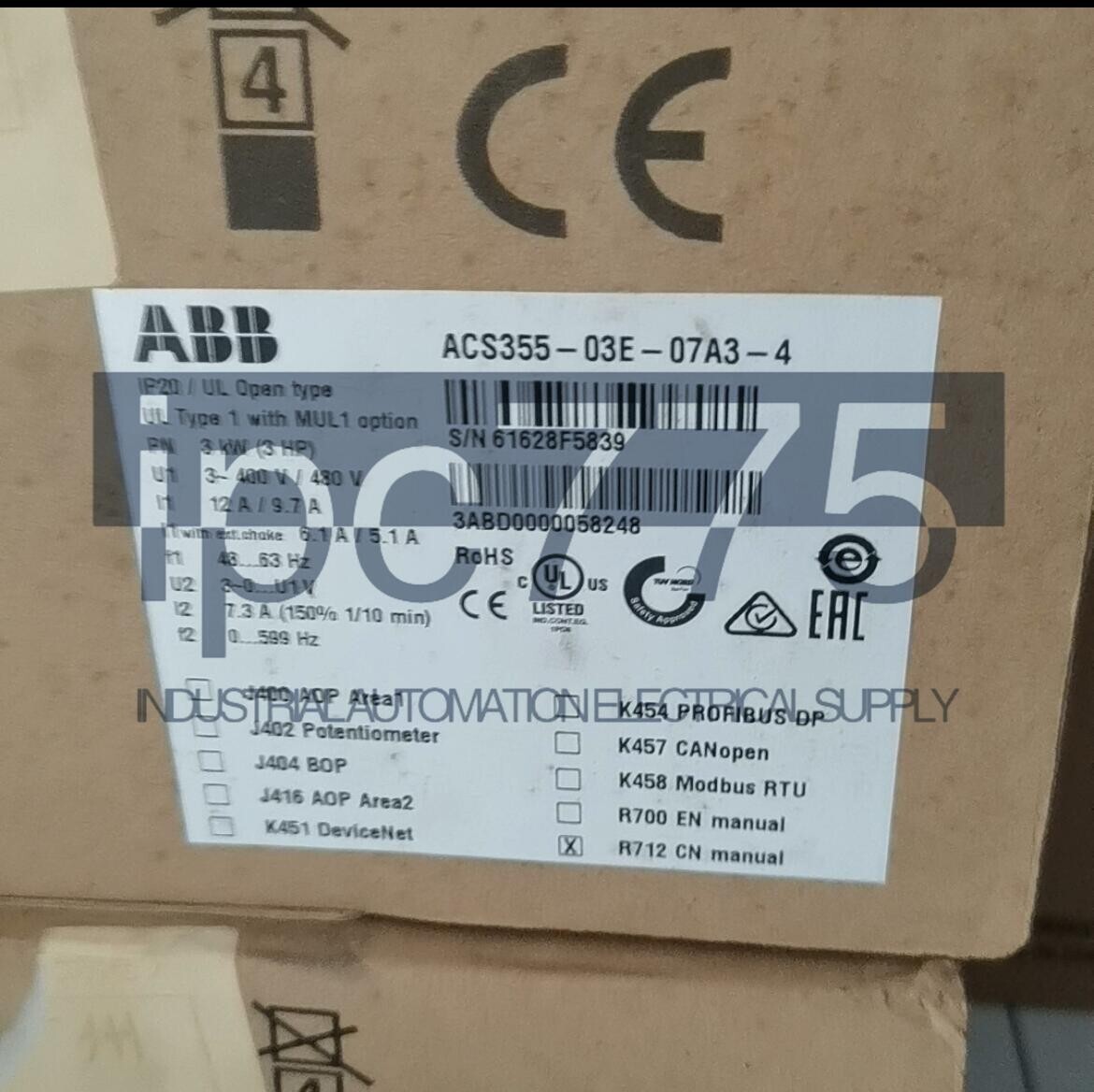 1pc ABB ACS355-03E-07A3-4  frequency converter 3PH 3KW