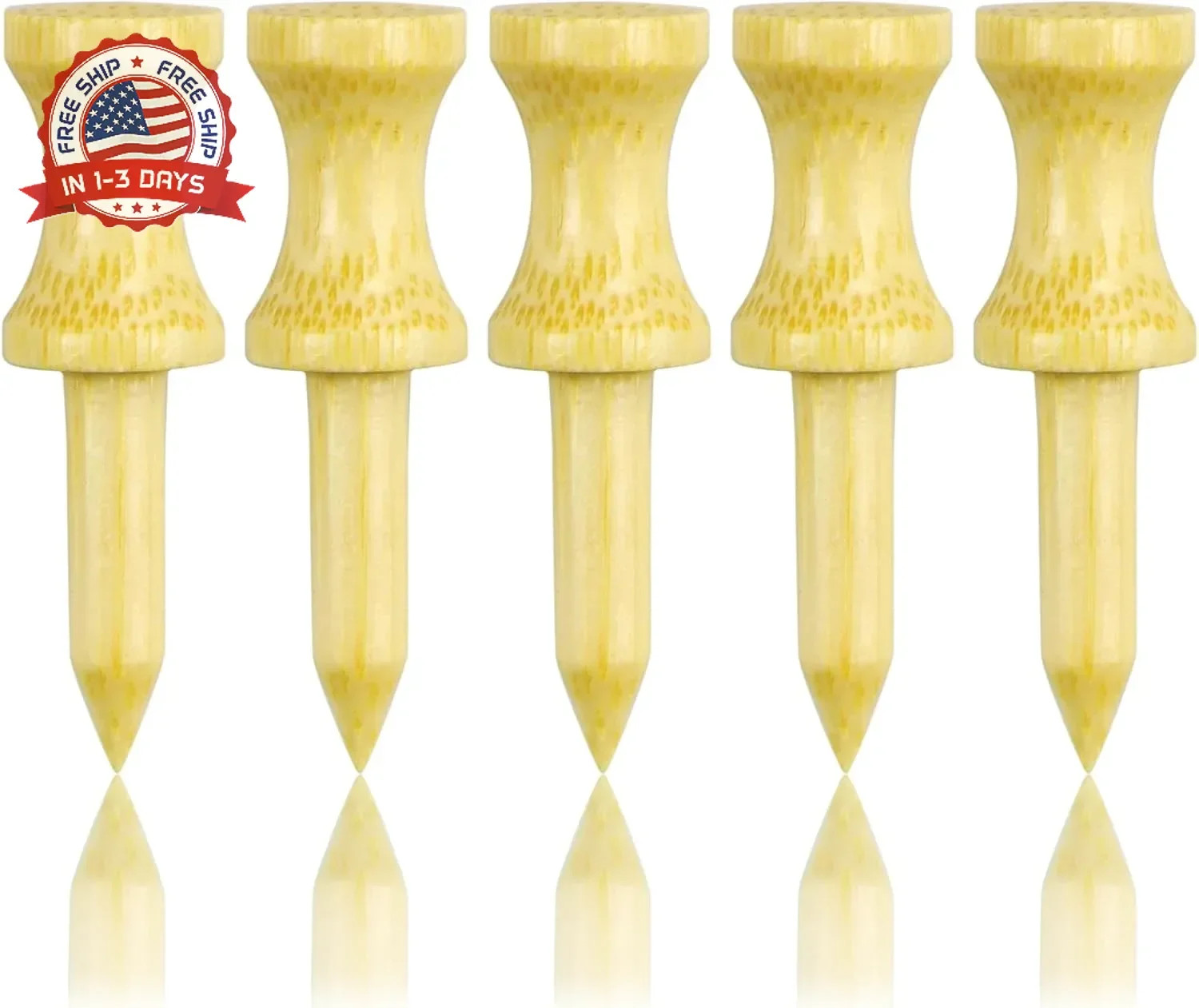 Wooden Golf Tees 3-1/4 2-3/4 2-1/8 100 Pcs for Golf Practice