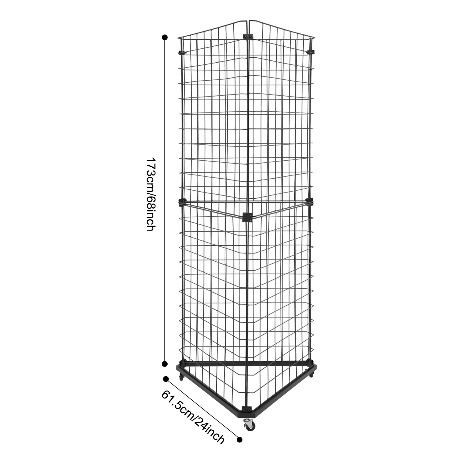 Wire Grid Panel Tower Triangle Display Stand Wire Grid for Retail Display Rack