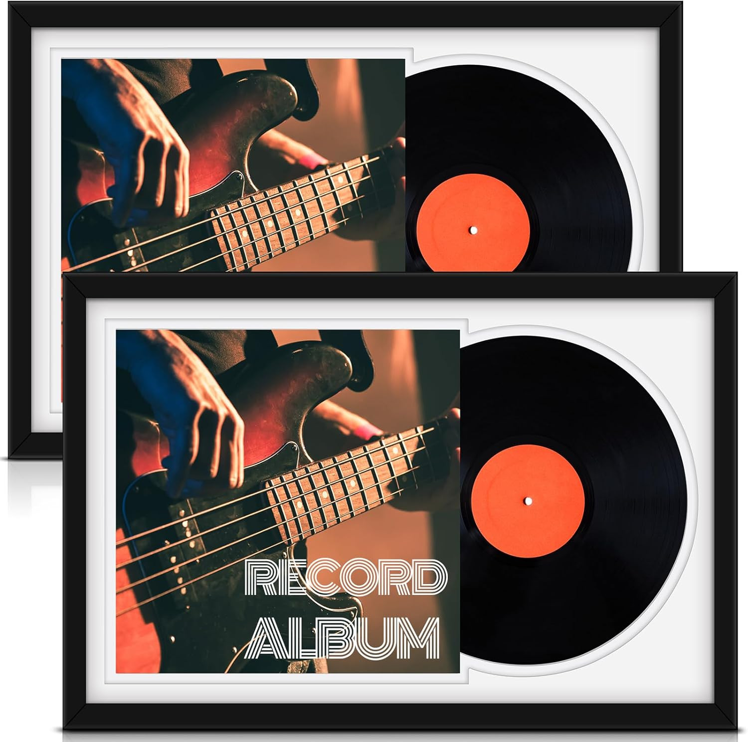 2 Pcs Vinyl Record Display Frame 16x22 Inches Double Groove Record Album Fram...
