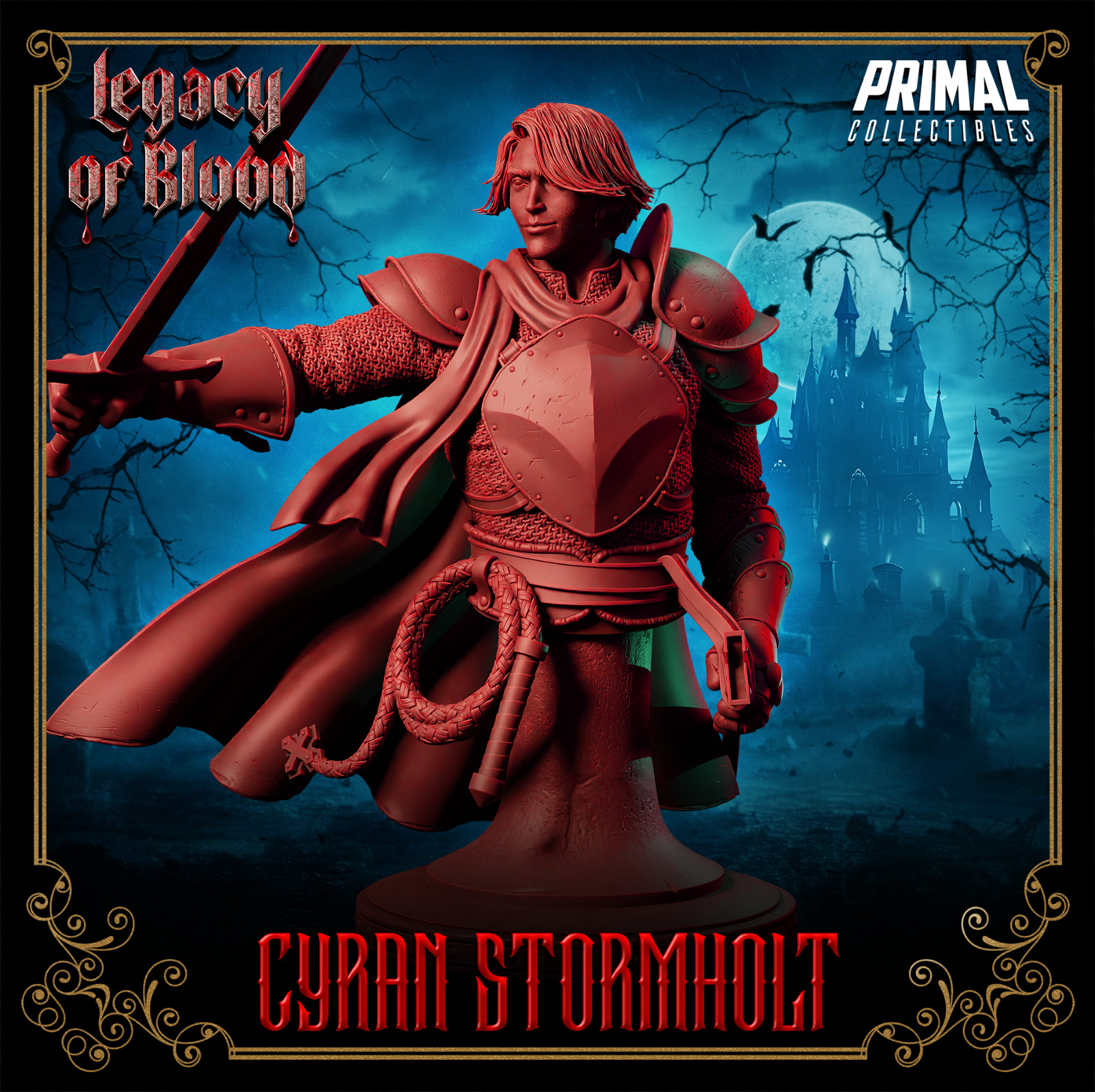 Cyran Stormholt-Legacy of Blood-3D Printed Resin RPG/TT Gaming Miniature/Bust