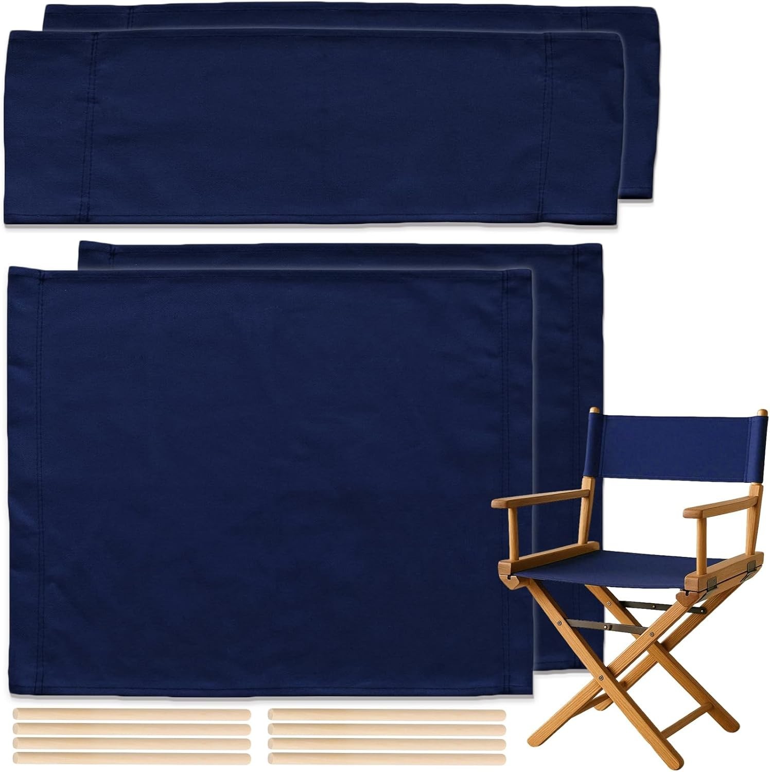 18''L X 15''W 2 Set Directors Chair Replacement Canvas for 18'' Director Chairs,