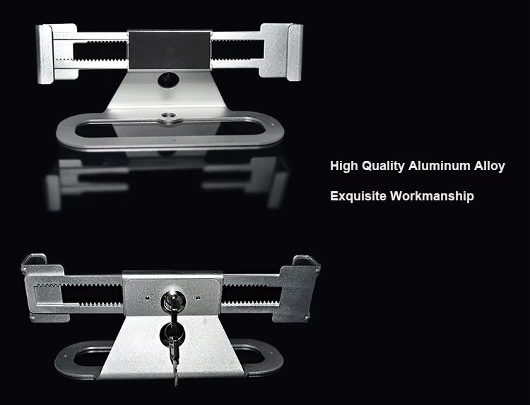 Laptop Lock Dock Retail Anti Theft Holder Adjustable Width Silver B1405