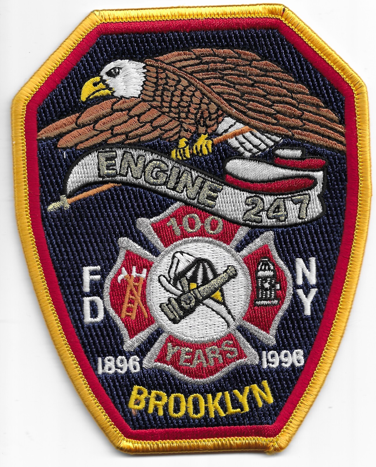New York City - Engine - 247 "100 Years - Brooklyn" (4" x 5" size) fire patch