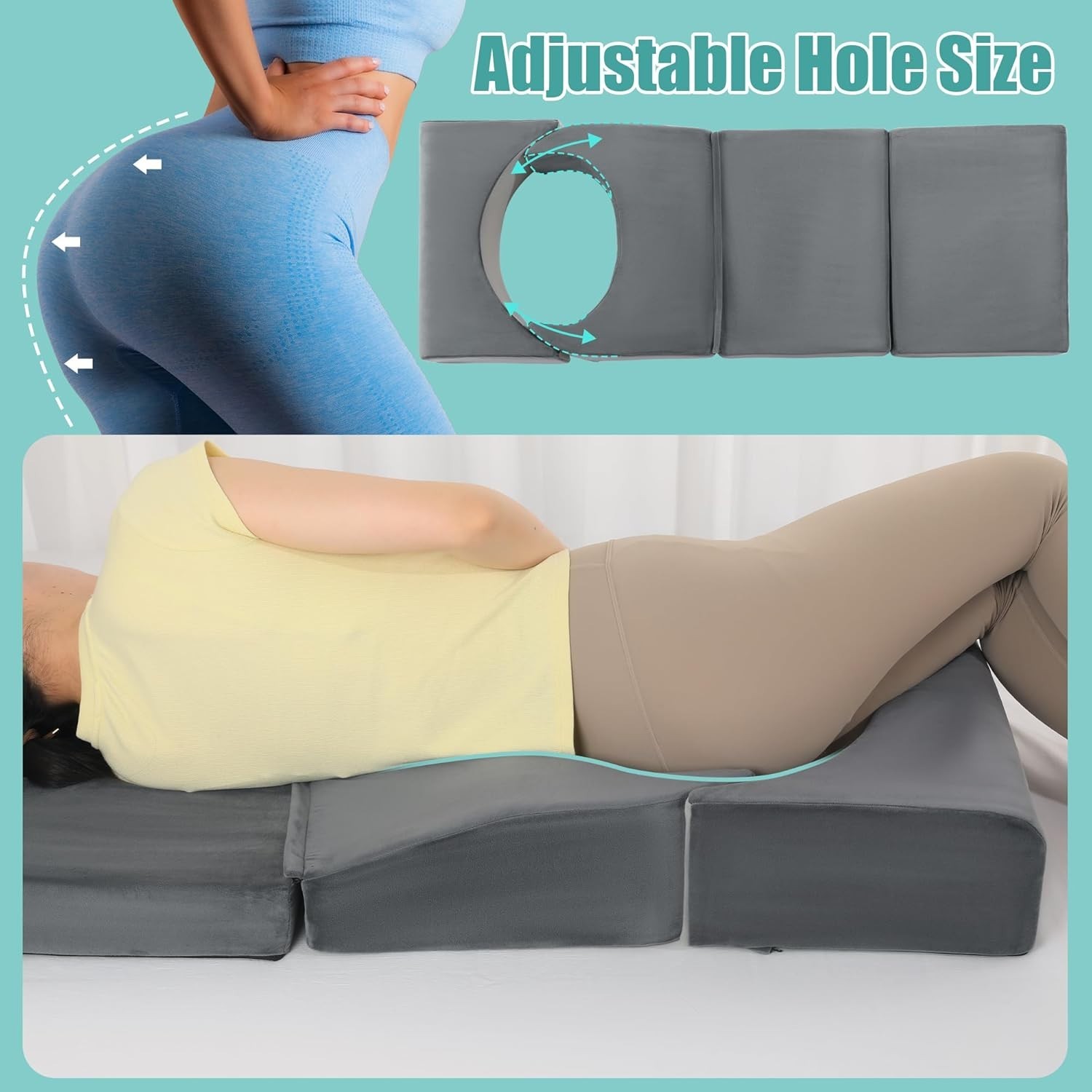 Adjustable Size BBL Pillow After Surgery for Sleeping,High Density Foam Foldable