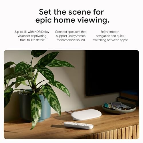 Google TV Streamer 4K with Voice Remote, HDR, Smart Home Control, 32GB, Hazel