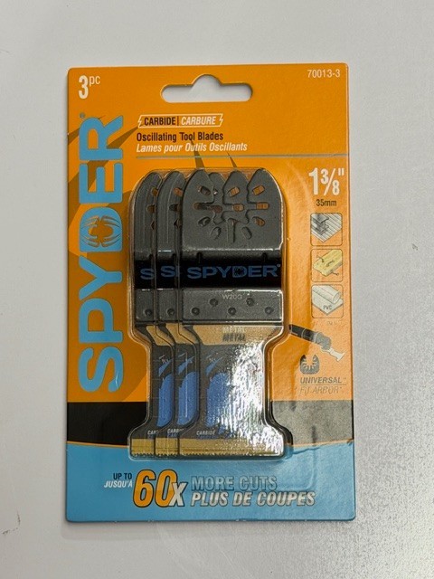 Spyder 3PC 1 3/8" Oscillating Tool Blades - 70013-3 ~ New in Package