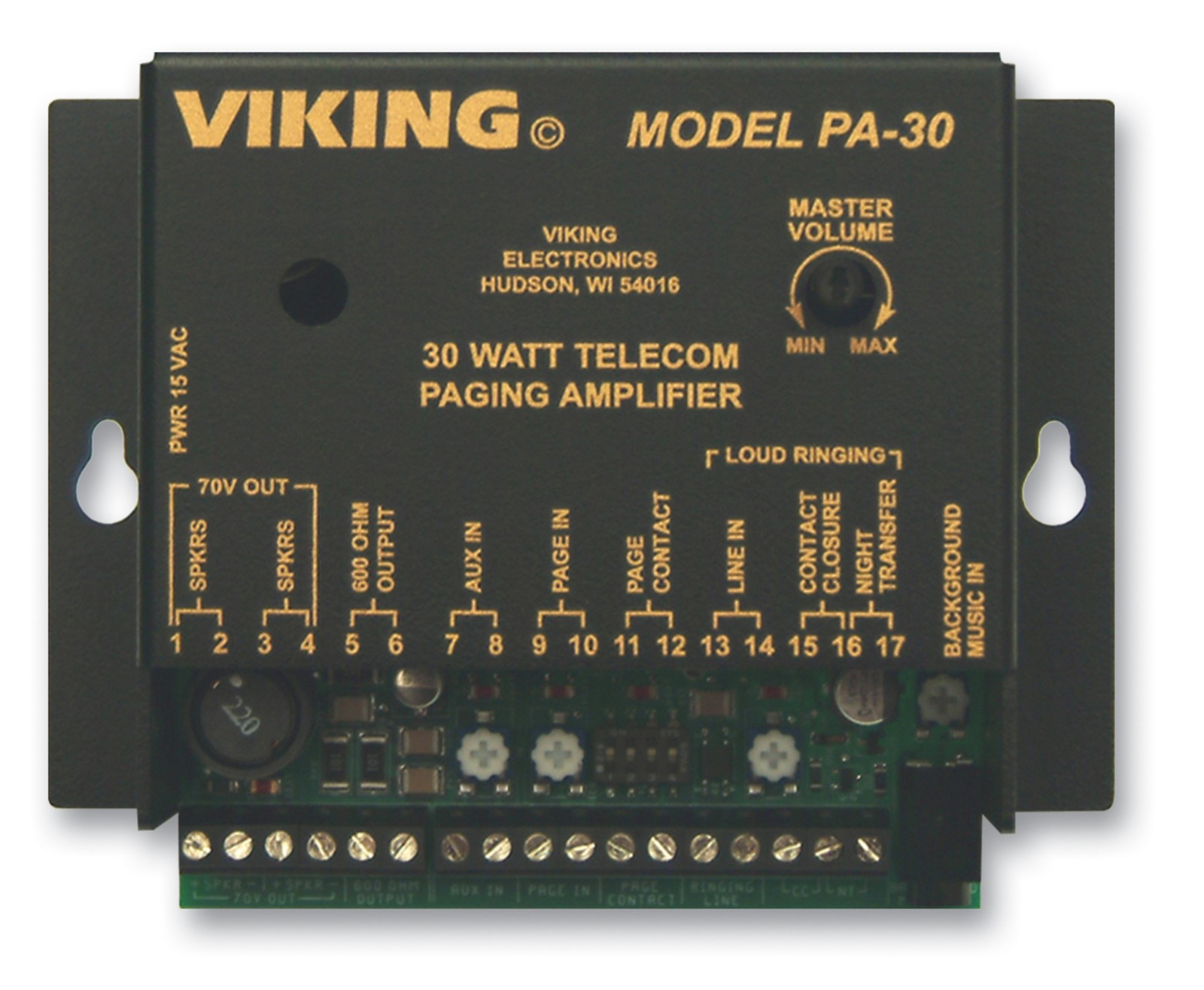 Viking Electronics - PA-30 - Viking Electronics 30 Watt Paging Amplfier - for