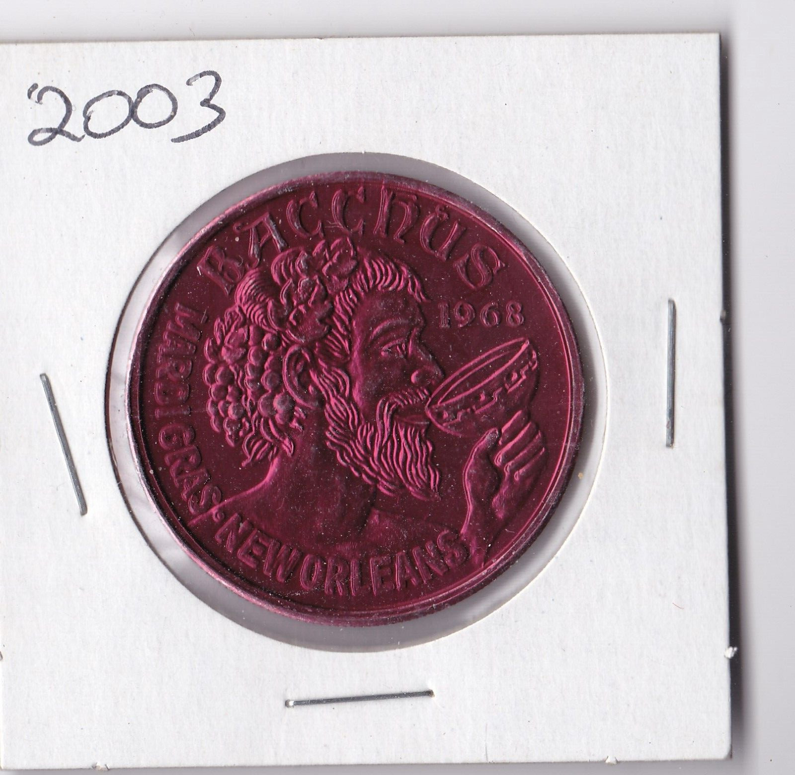 2003  BACCHUS/BACCHUS XXXV (JOHN LOVITZ) 2003  MARDI GRAS  NEW ORLEANS  DOUBLOON