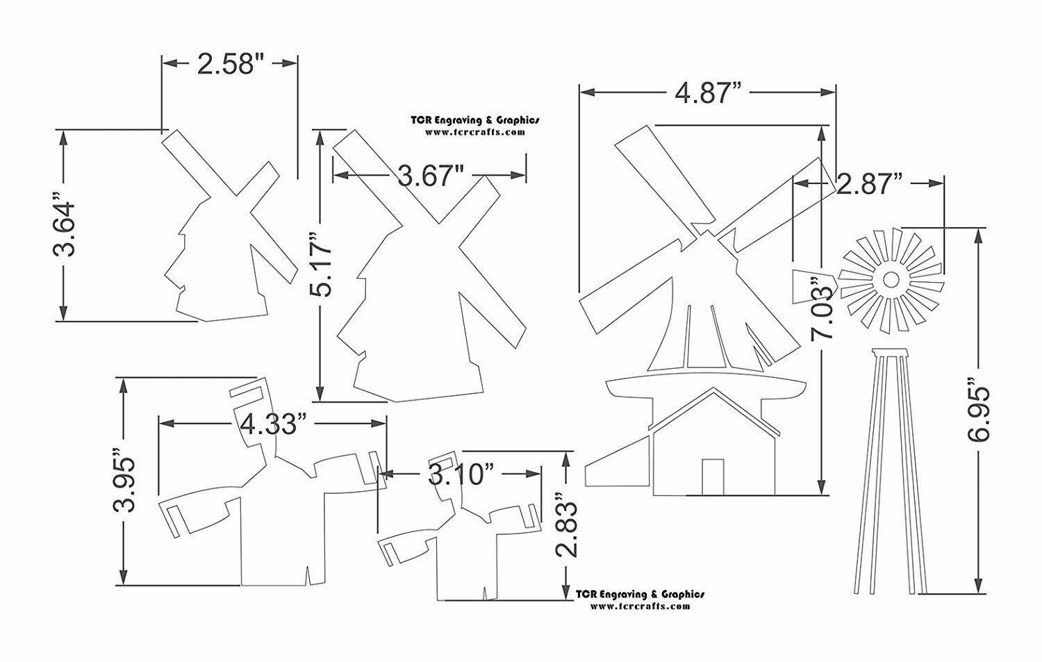 Windmill Stencils - 2 Pc set- 14 Mil Mylar
