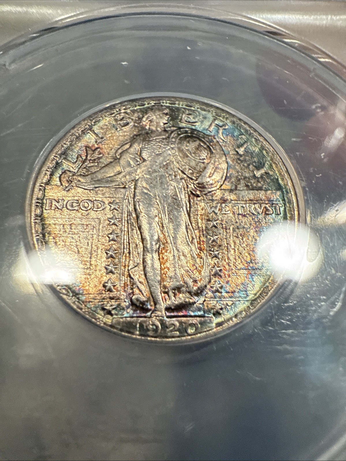 1920 Standing Liberty Quarter ANACS MS63 Monster Toned Gorgeous Color Almost FH