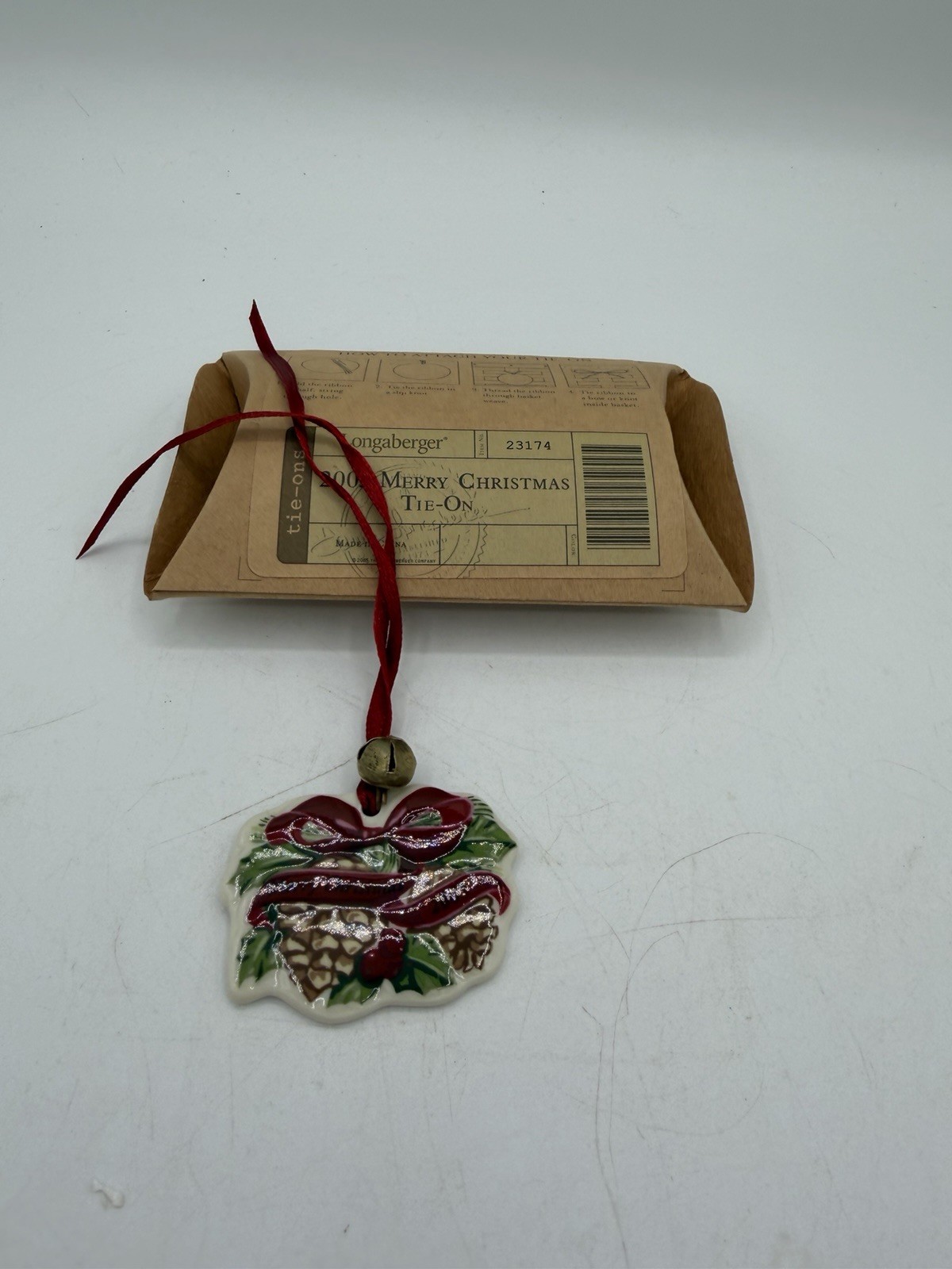 🎄✨ Longaberger 2005 Merry Christmas Basket Tie‑On – NOS ✨🎄