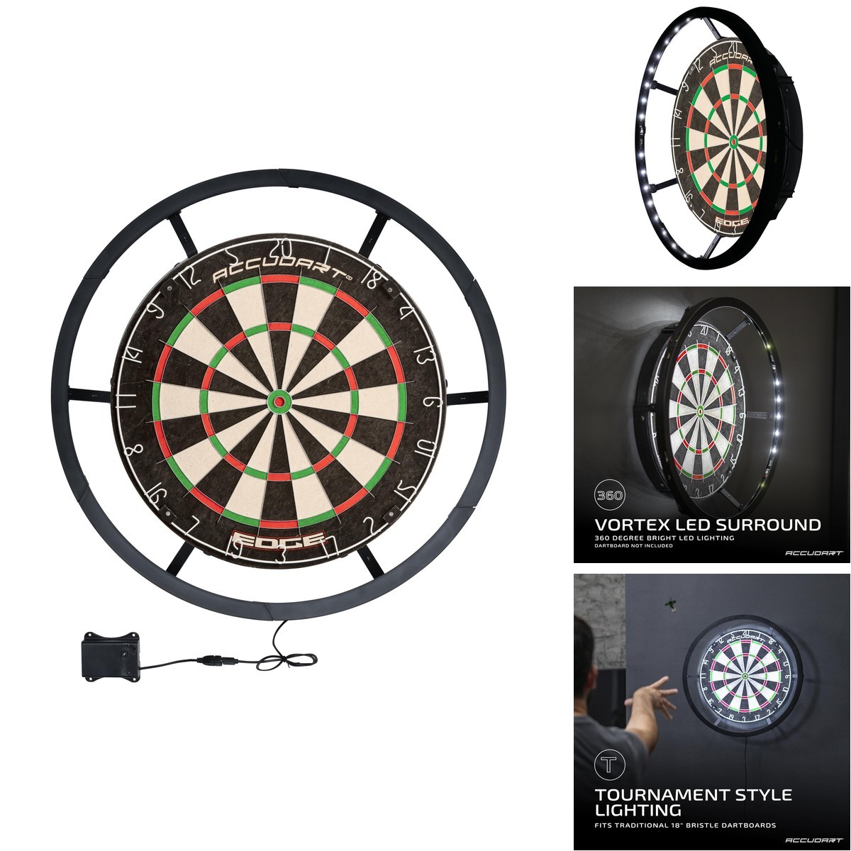 Accudart DA7900W Vortex LED Surround - Tournament Style - Fits 18" Boards