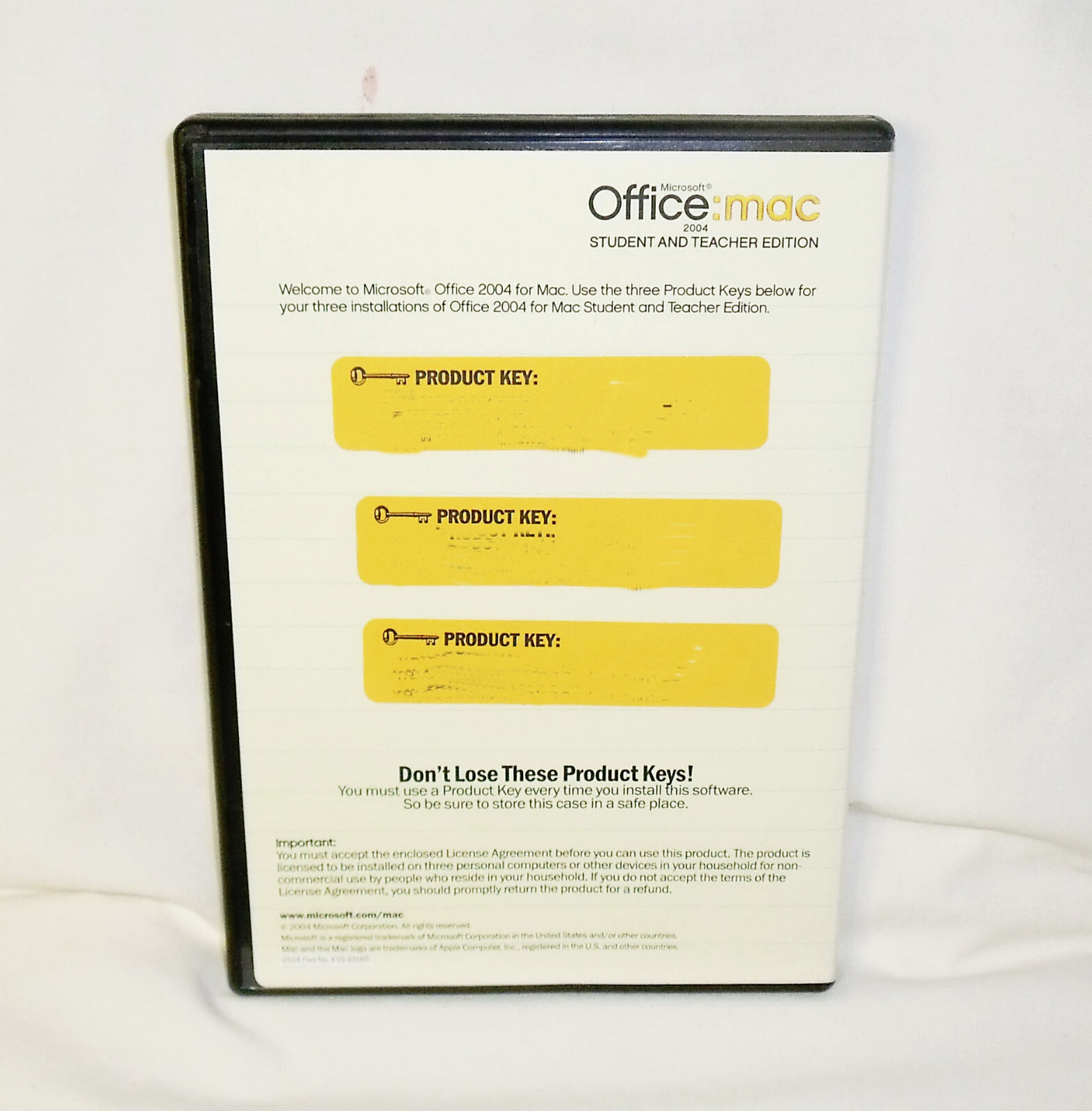 Microsoft Office: Mac 2004 Student Teacher Edition, with 3 Keys