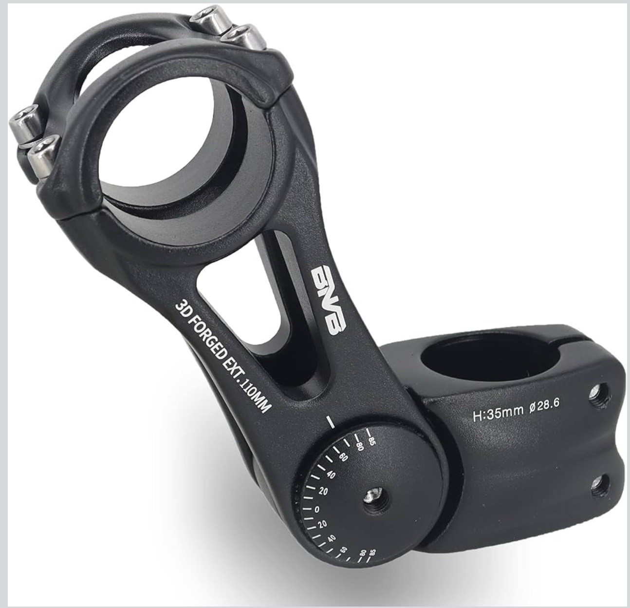 Adjustable BNVB Stem 31.8mm 80 Degree 90mm Bike Stem Riser For Handlebar