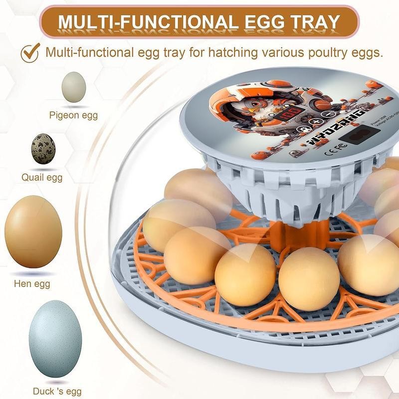 Smart Chicken Incubator Automatic Turner 12 Eggs Temperature Control 360 View US