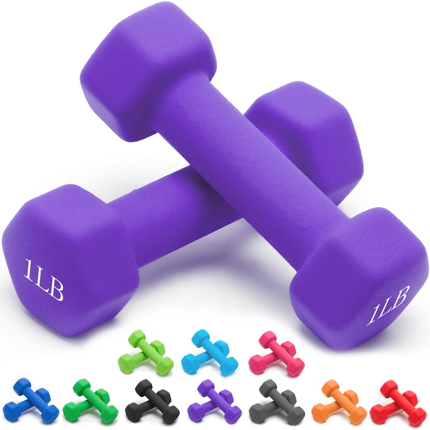Weights Dumbbells 10 Colors Options Compatible with Set of 2 Neoprene Dumbbel...