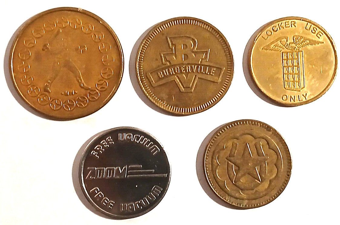 Vintage Arcade Vacuum  Token Lot Of 5 Burgerville This Is My Lucky Day
