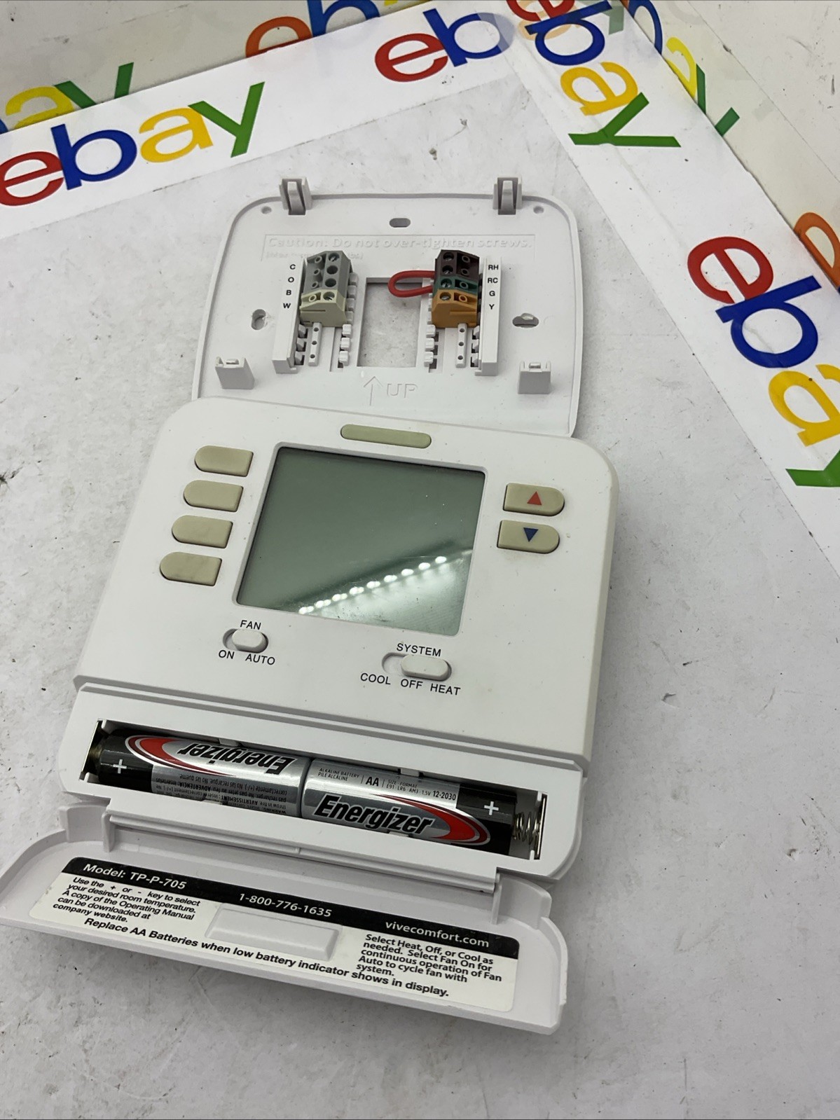 OEM VIVE TP-P-705 Digital Programmable Thermostat White Fast Free Shipping