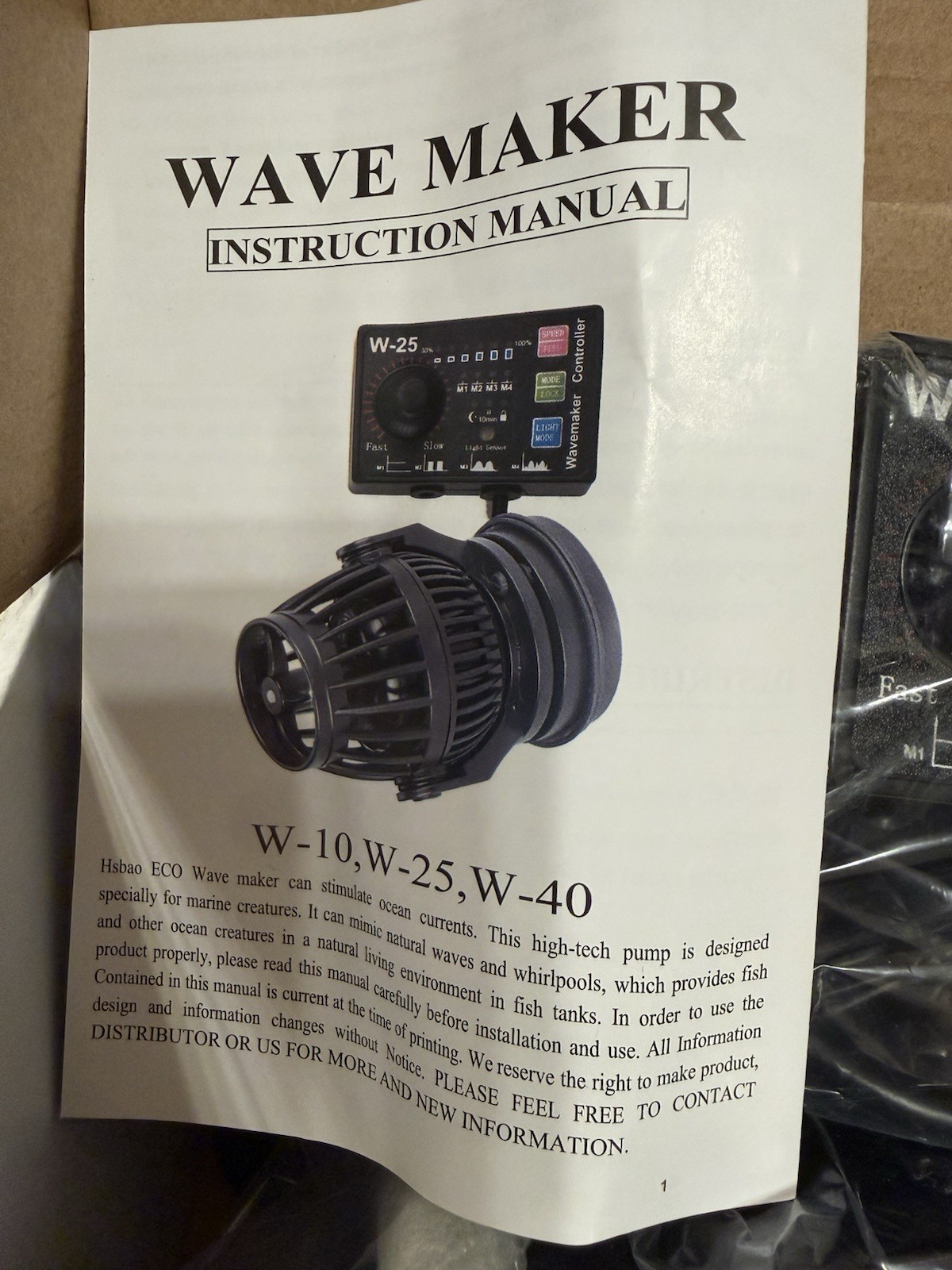 Hsbao ECO Aquarium Wave Maker W-40 New Open Box