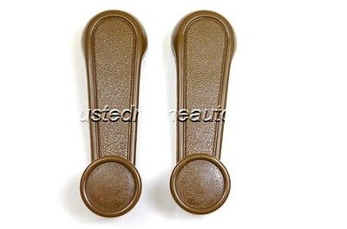 fits 1998 to 2008 Toyota Corolla Window Crank Handle Left Right Dark Brown Set