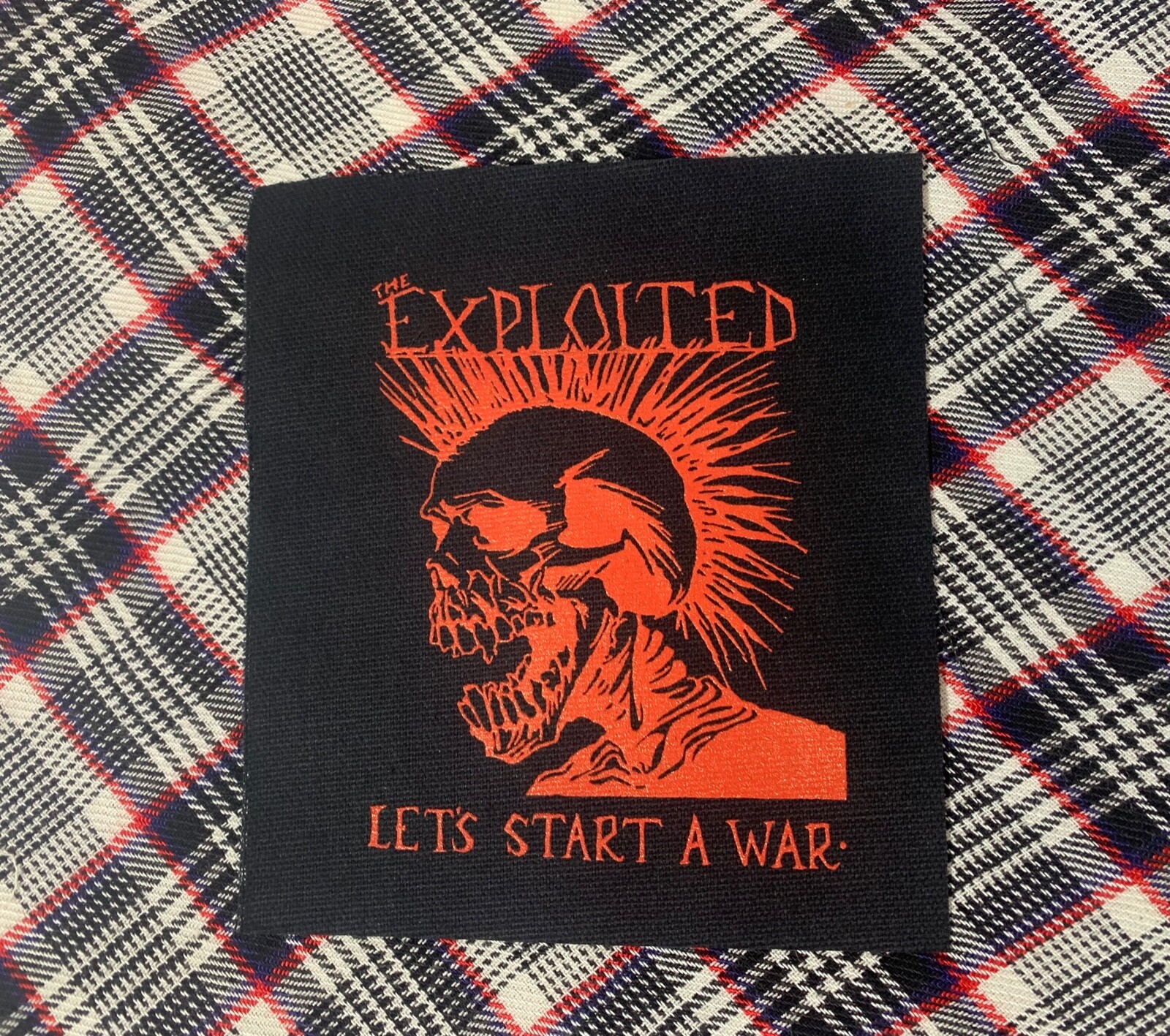 The Exploited "Start a War" DIY Patch- Punk Crust Black Flag Leftover Crack Oi