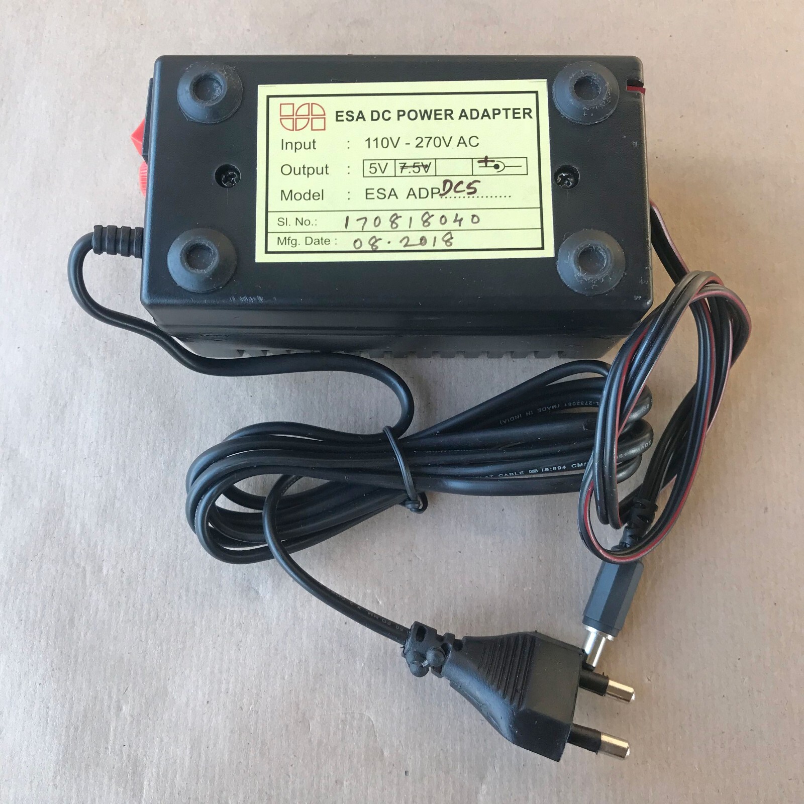 ESA DC POWER ADAPTER ESA ADP DC5
