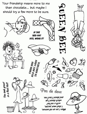 Unmounted Rubber Stamp Plate, Unmounted/Uncut Pink Rubber Stamps