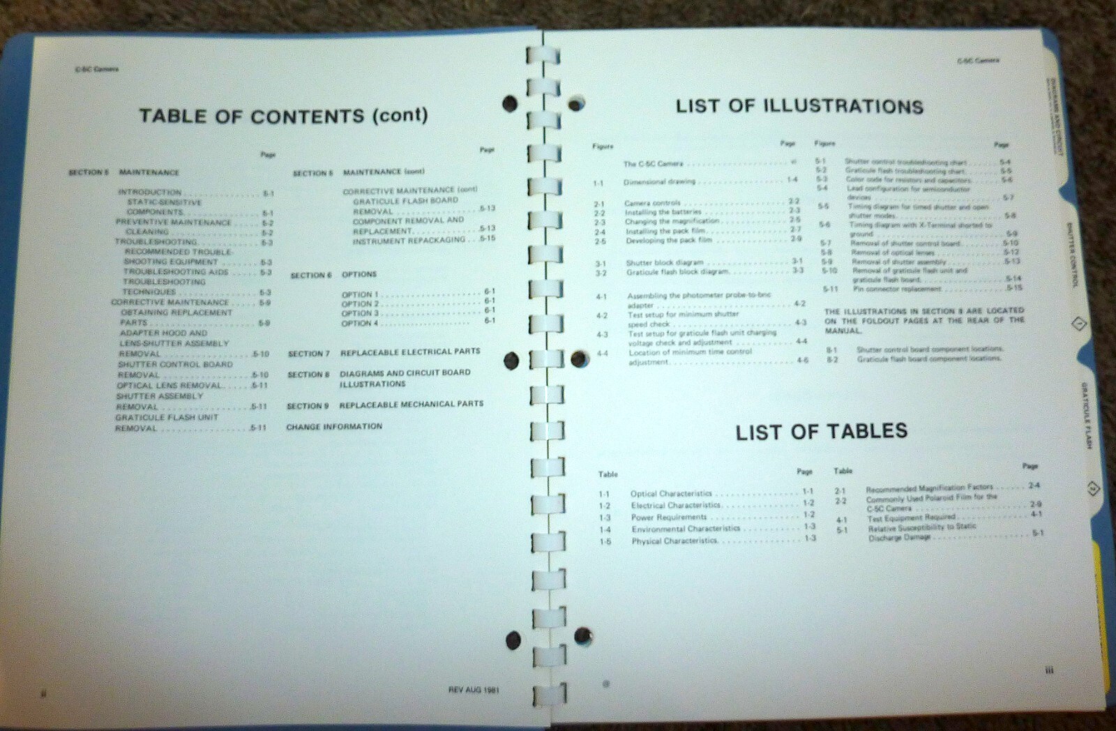 Tektronix C-5C Camera Instruction Manual 1983