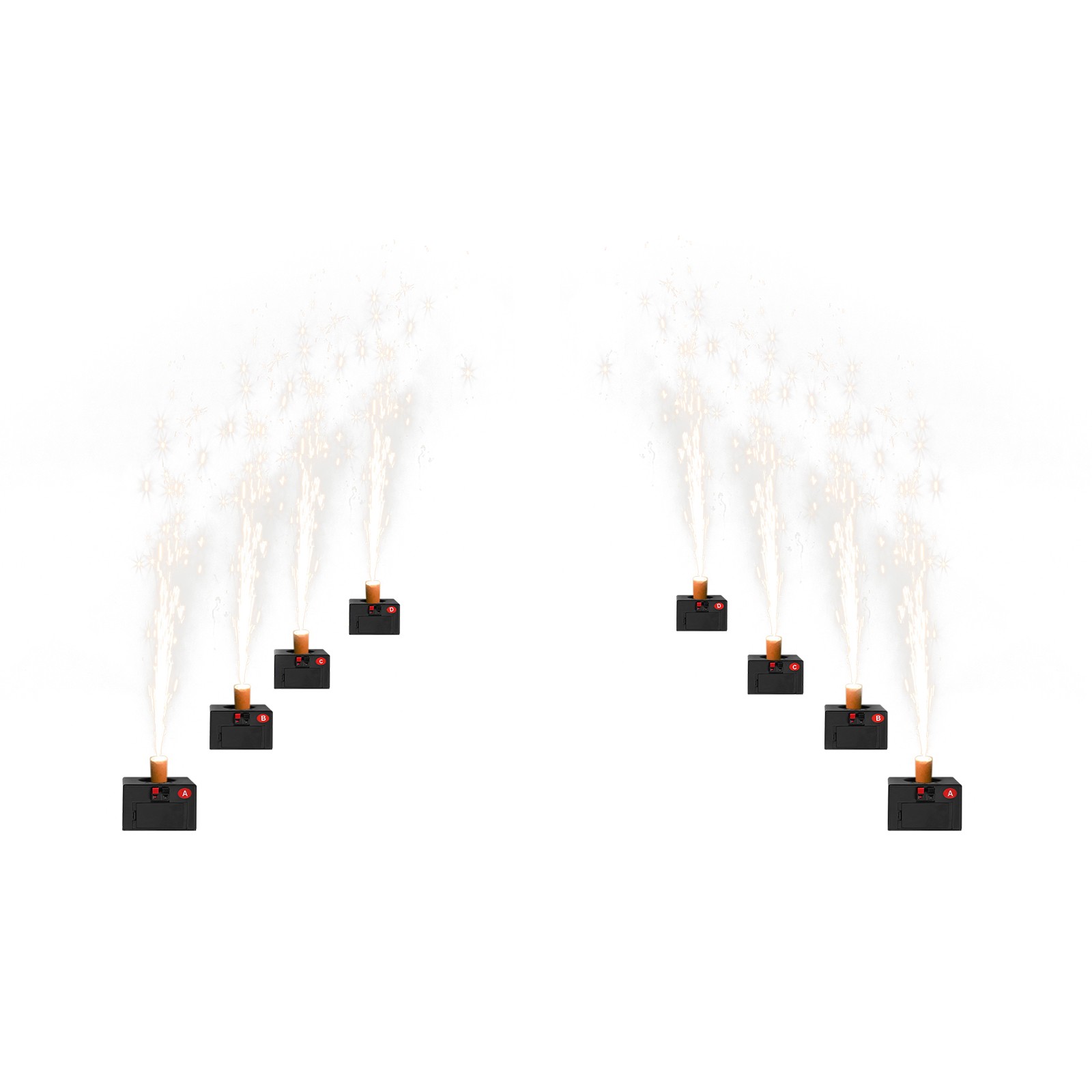 8PCS Cold Spark Based Firework Safe Flame Effect Machine Remote Control NEW