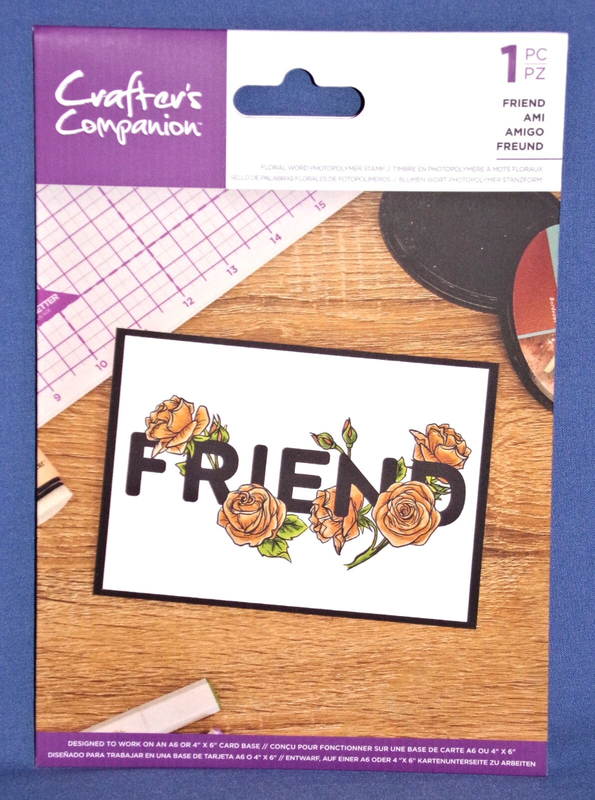 Friend Floral Photopolymer Clear Stamp 1pc Crafters Companion  All New Free Ship