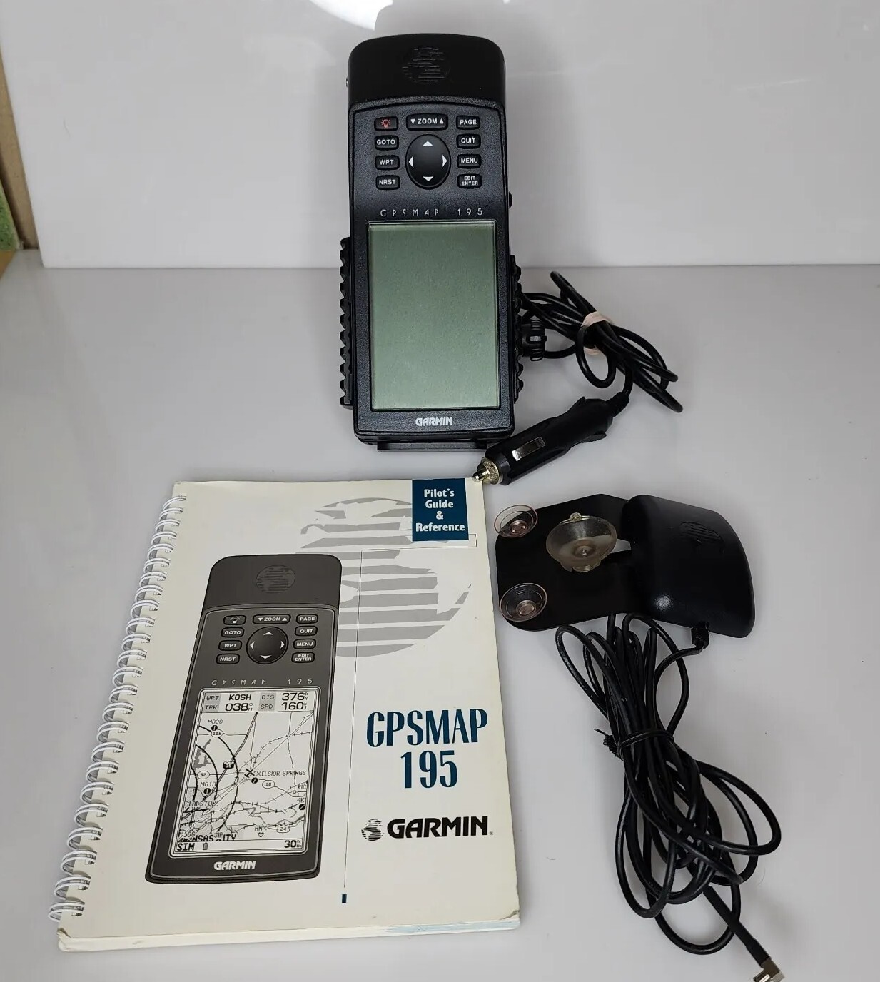 Garmin GPSMap 195 for Aviation w/ Manual 12V Power Adapter Mount Antenna
