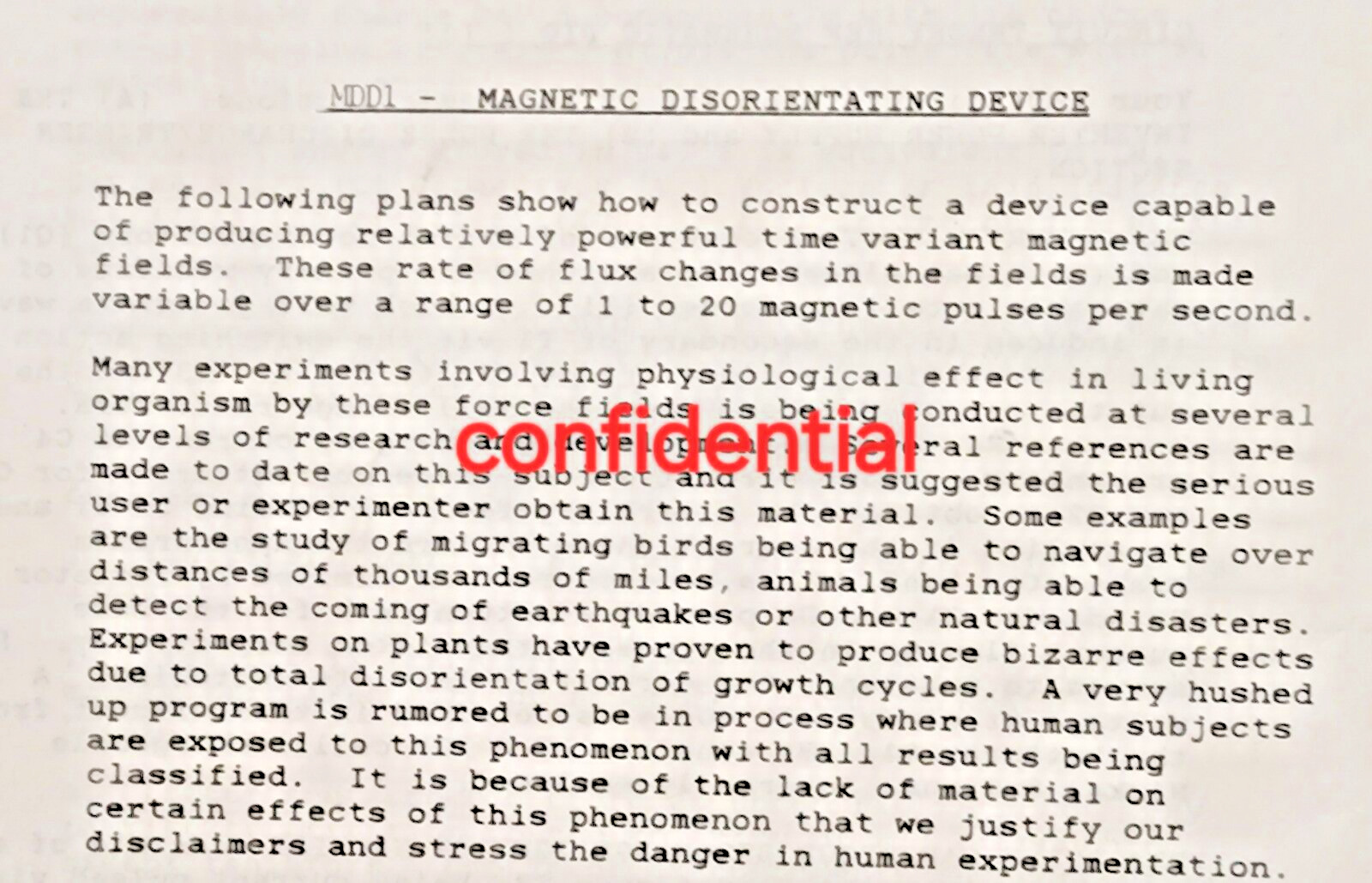 MAGNETIC DISORIENTATION DEVICE Complete plans...