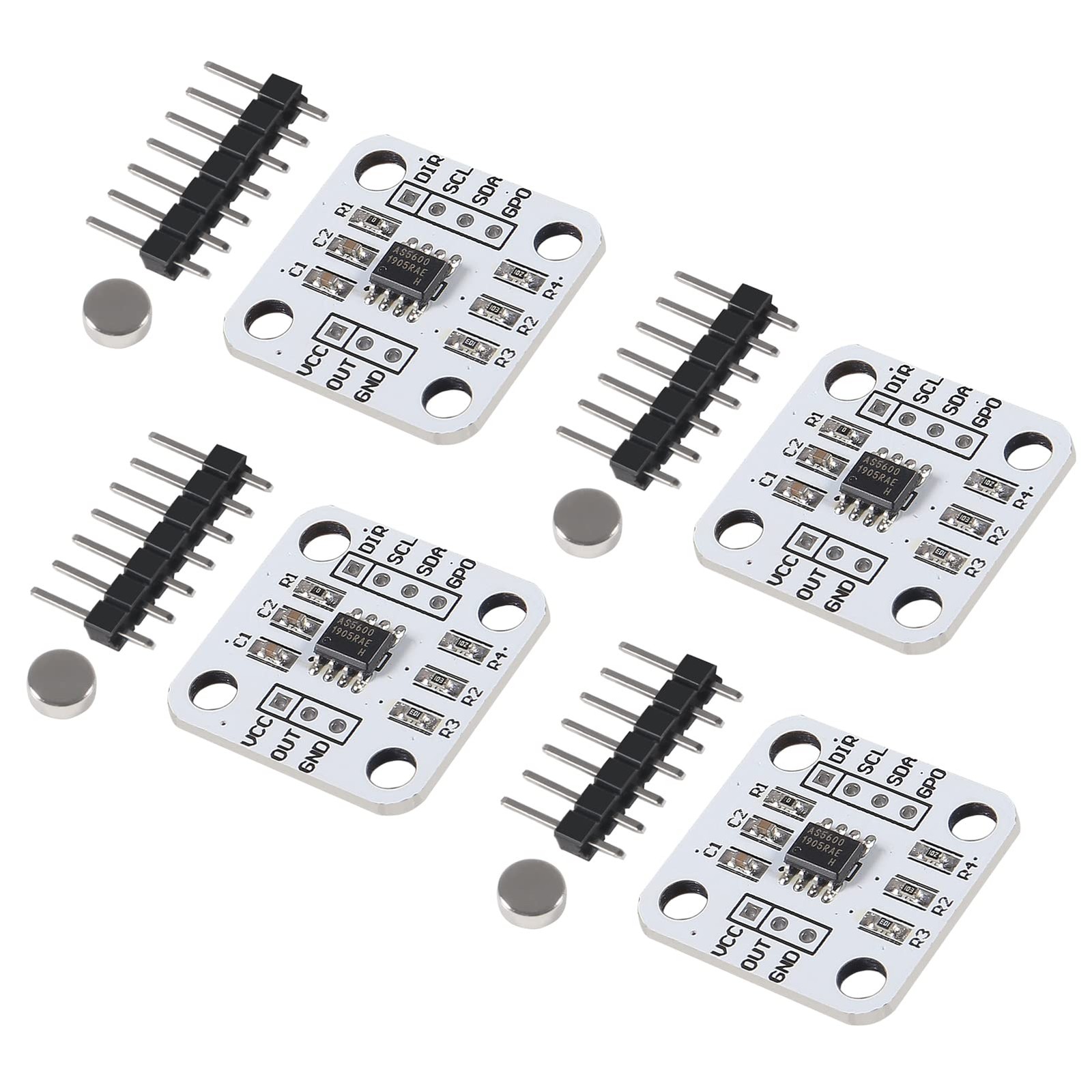 4PCS AS5600 Magnetic Encoder 12bit high Precision Magnetic Induction Angle Measu