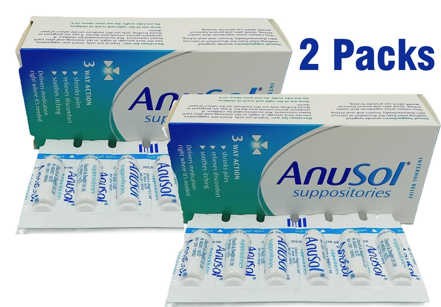 Anusol Suppositories 12,  exp 12/2027 , 2 Packs