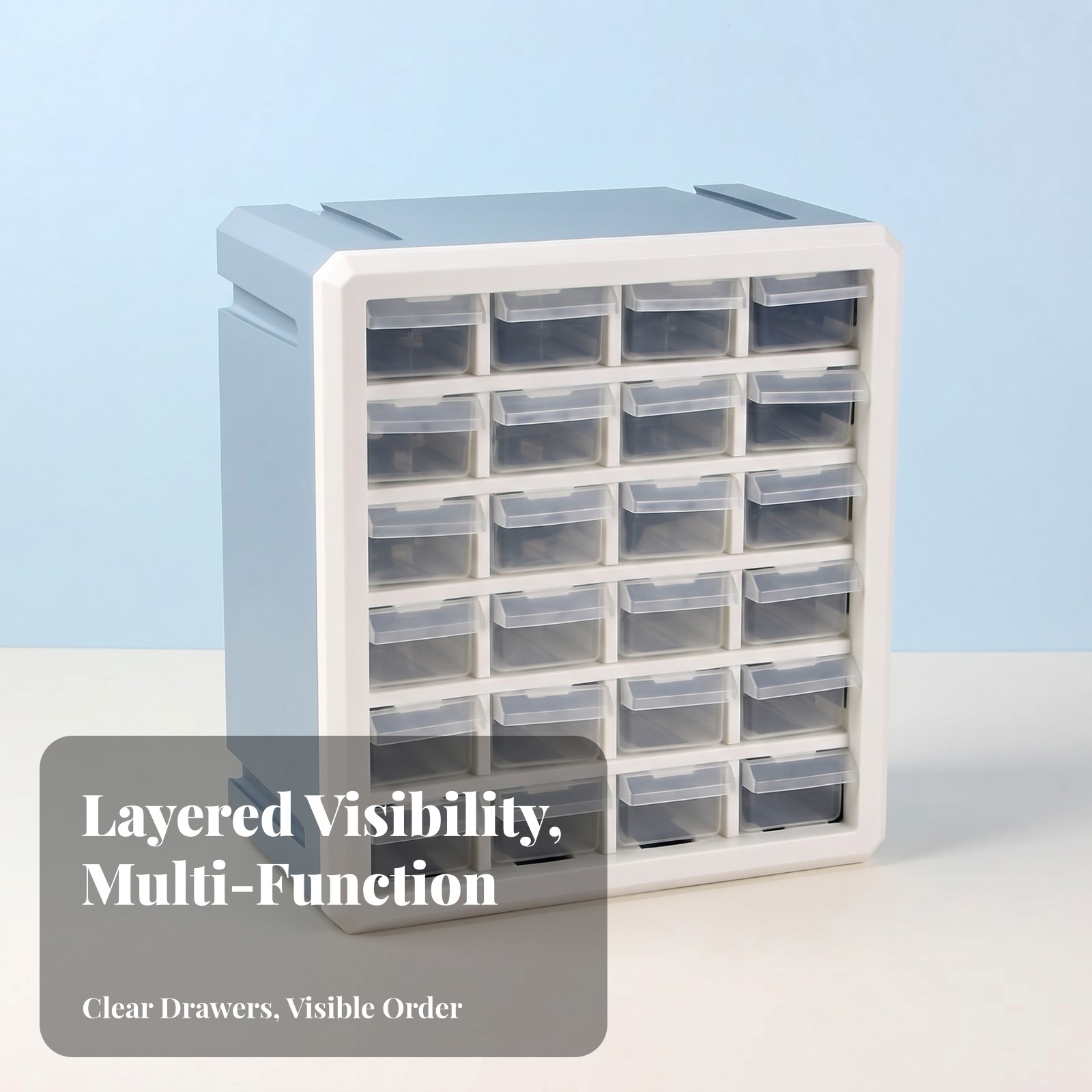 24-Compartment Drawer Cabinet Compact Tabletop Parts Organizer