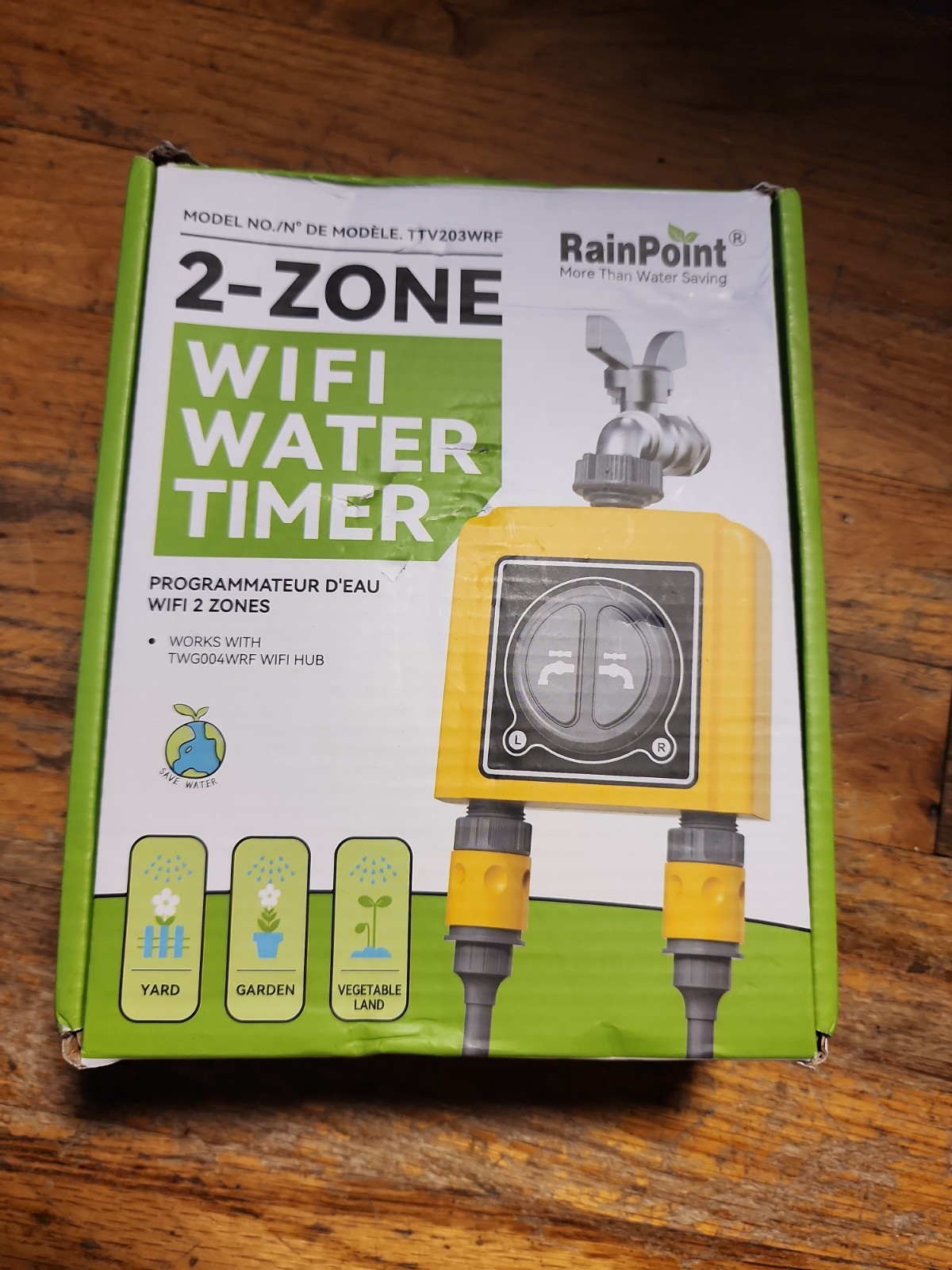 RAINPOINT WiFi Water Timer, Brass Inlet & Outlet 2-Zone TTV203WRF New