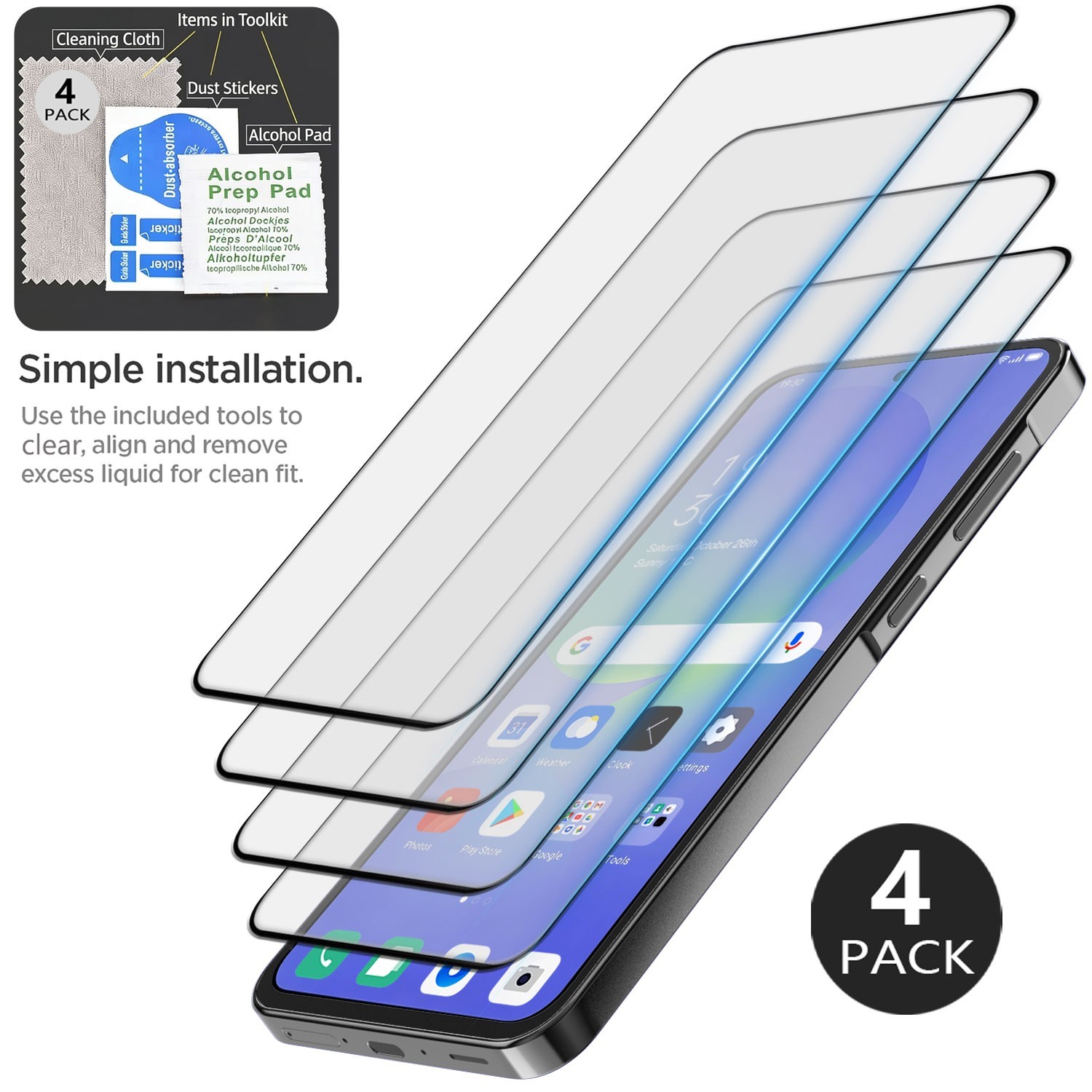 For Samsung Galaxy A14 A15 A16 A26 A36 A56 A06 A07 A17 Tempered Glass Protector