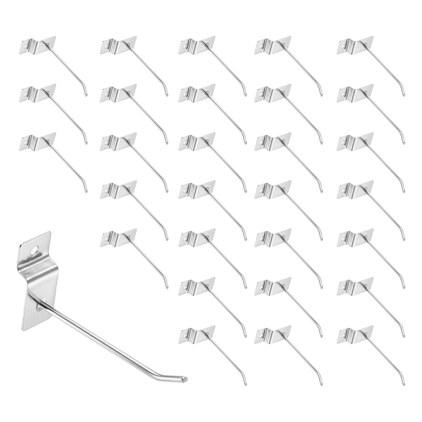 100X Slat Wall Hooks 4 Inch/100mm for Commercial Retail Exhibition Silver
