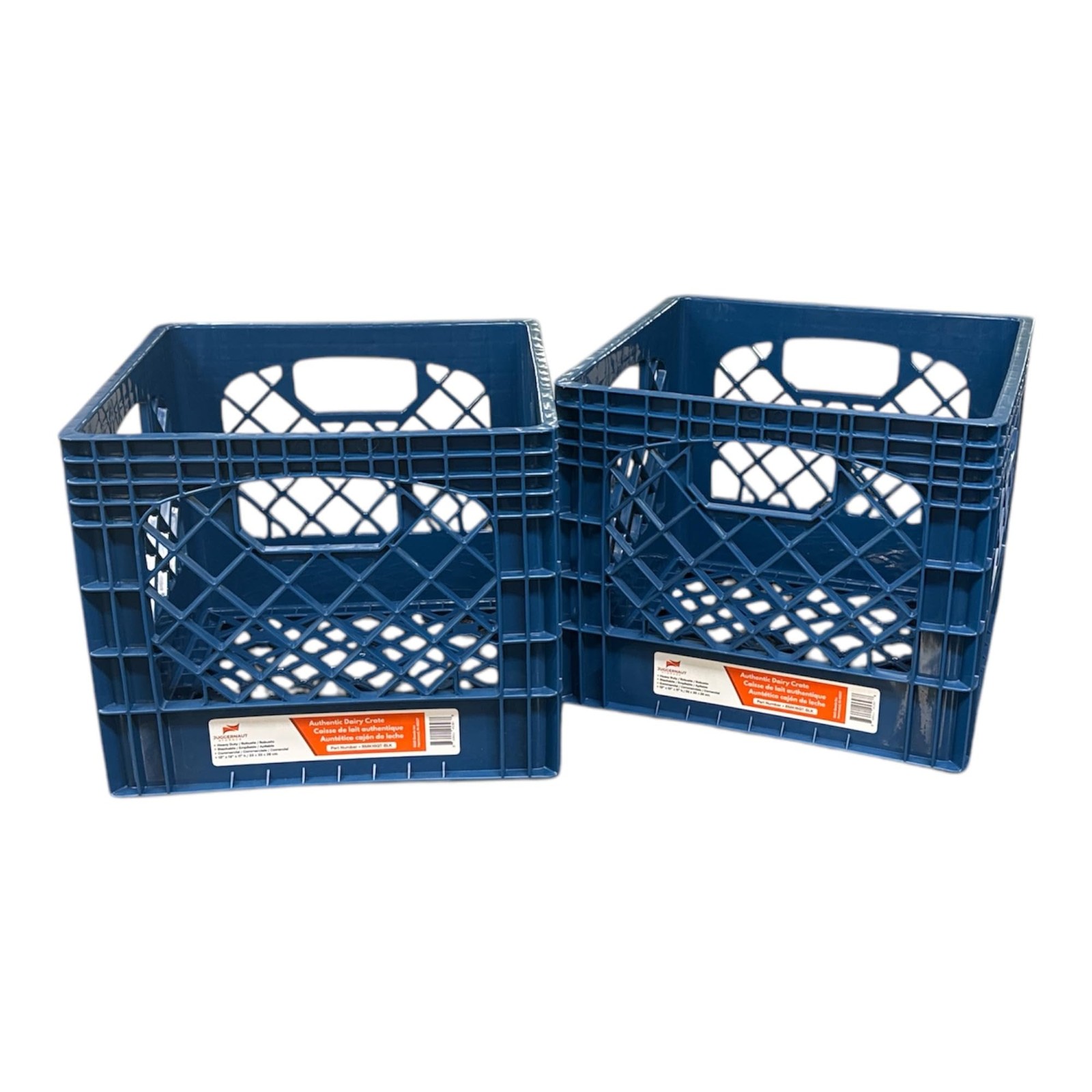 Juggernaut Storage 16QT Heavy-Duty Plastic Square Milk Crate Blue Navy