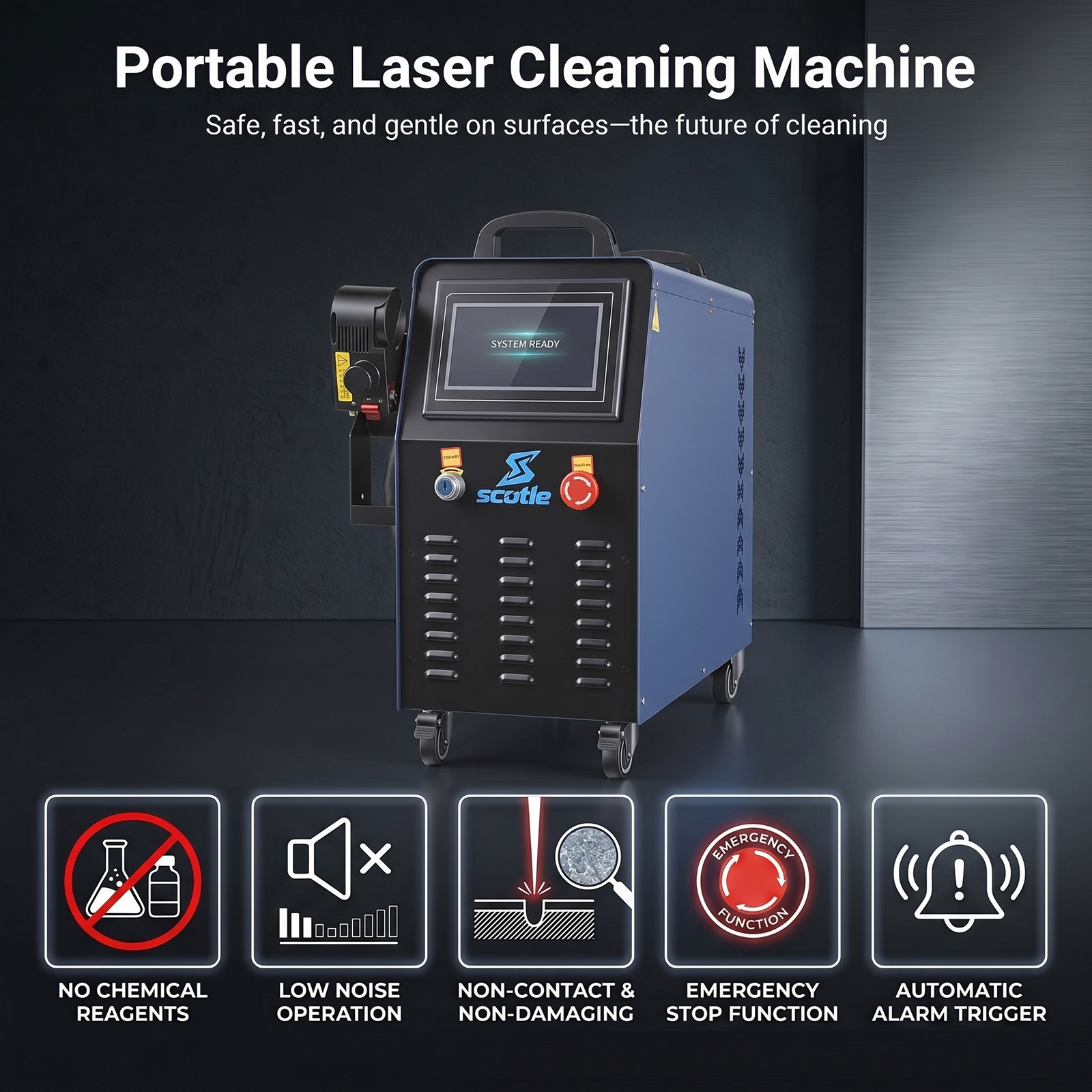 1200W Raycus Laser Cleaning Machine -Rust Paint Oxide Remover double pendulum US