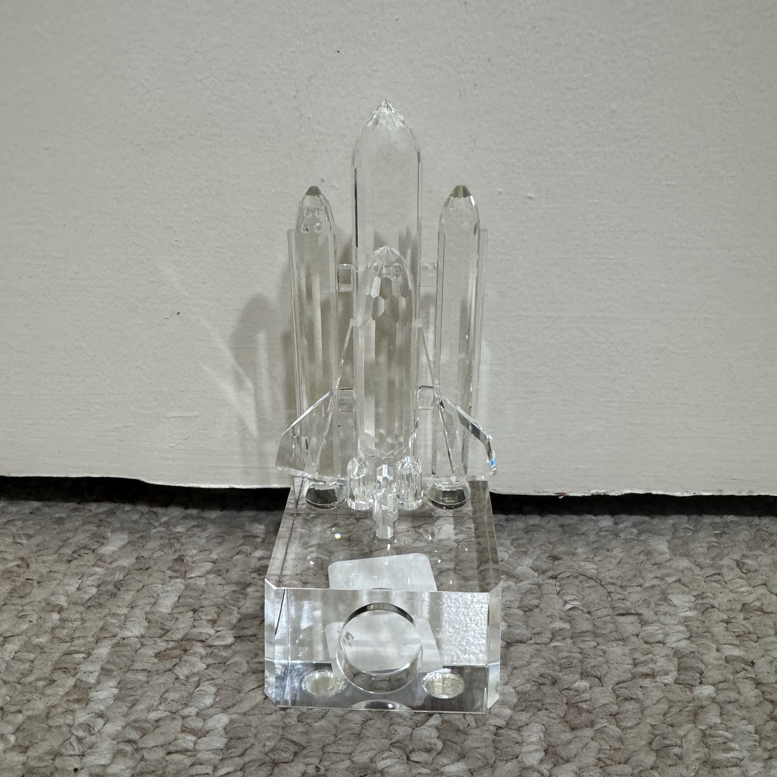 NASA Space Shuttle Optical Clear Crystal Figurine Collectible with Box