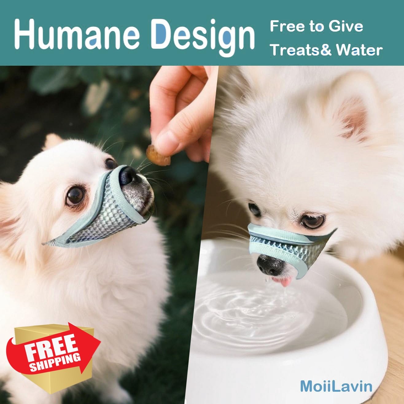 Dog Muzzle Mint Blue L Brachycephalic Short Snout Breathable Mesh Grooming Vet