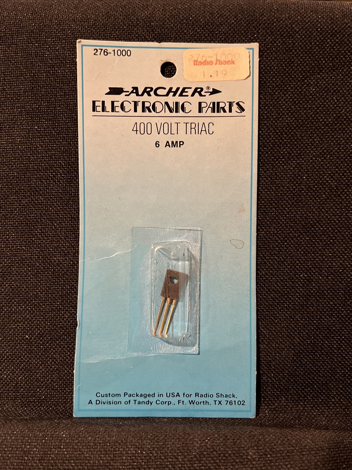 Vintage Archer 400 Volt Triac 6 amp NOS