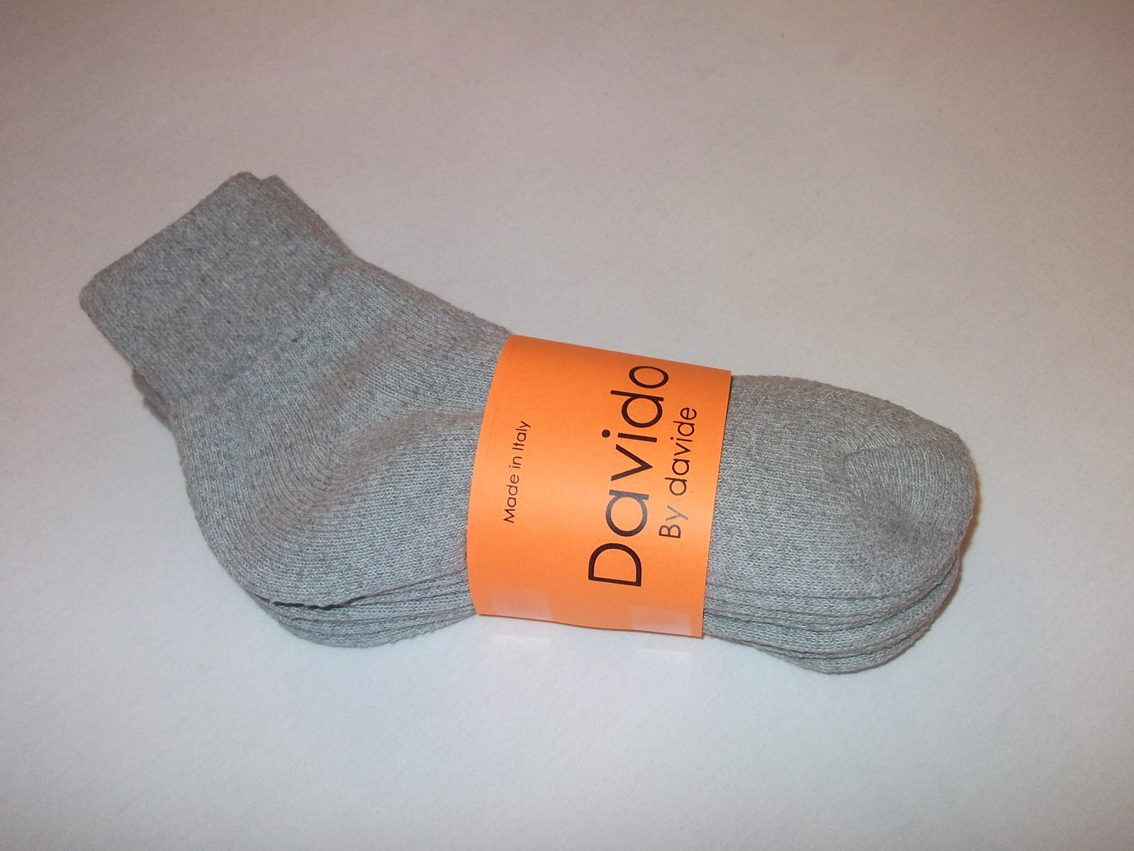Davido women socks ankle/quarter made in Italy 100% cotton 4 pairs gray siz 9-11