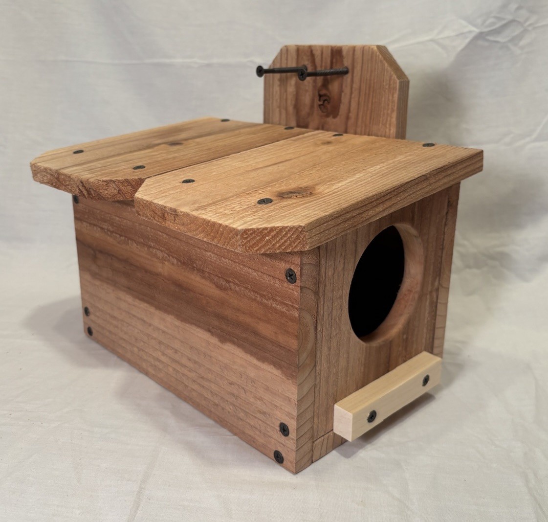 Solid Cedar Backyard Squirrel House Nesting Box - Wooden Wildlife Box- Large