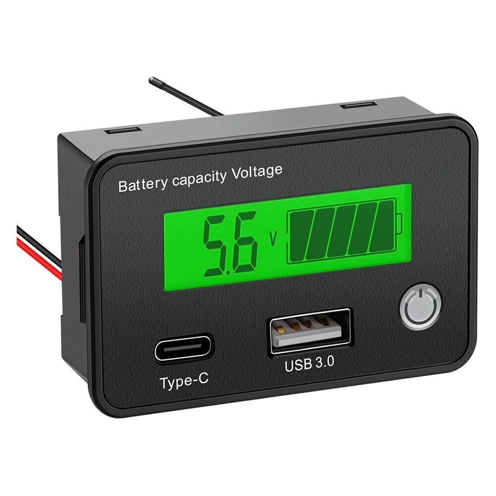 Battery Capacity Indicator Voltage DC8 30V for Car Motorcycle Applications