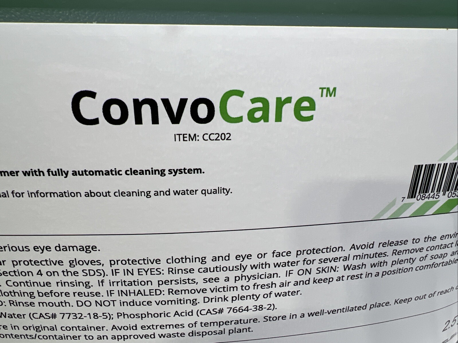 ConvoTherm ConvoCare Solution Rinse Agent CC202 (2x Bottles - 5 Gallons Total)